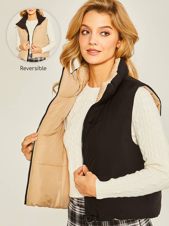 Wendbare Steppweste mit Taschen für den Großhandel von 42POPS