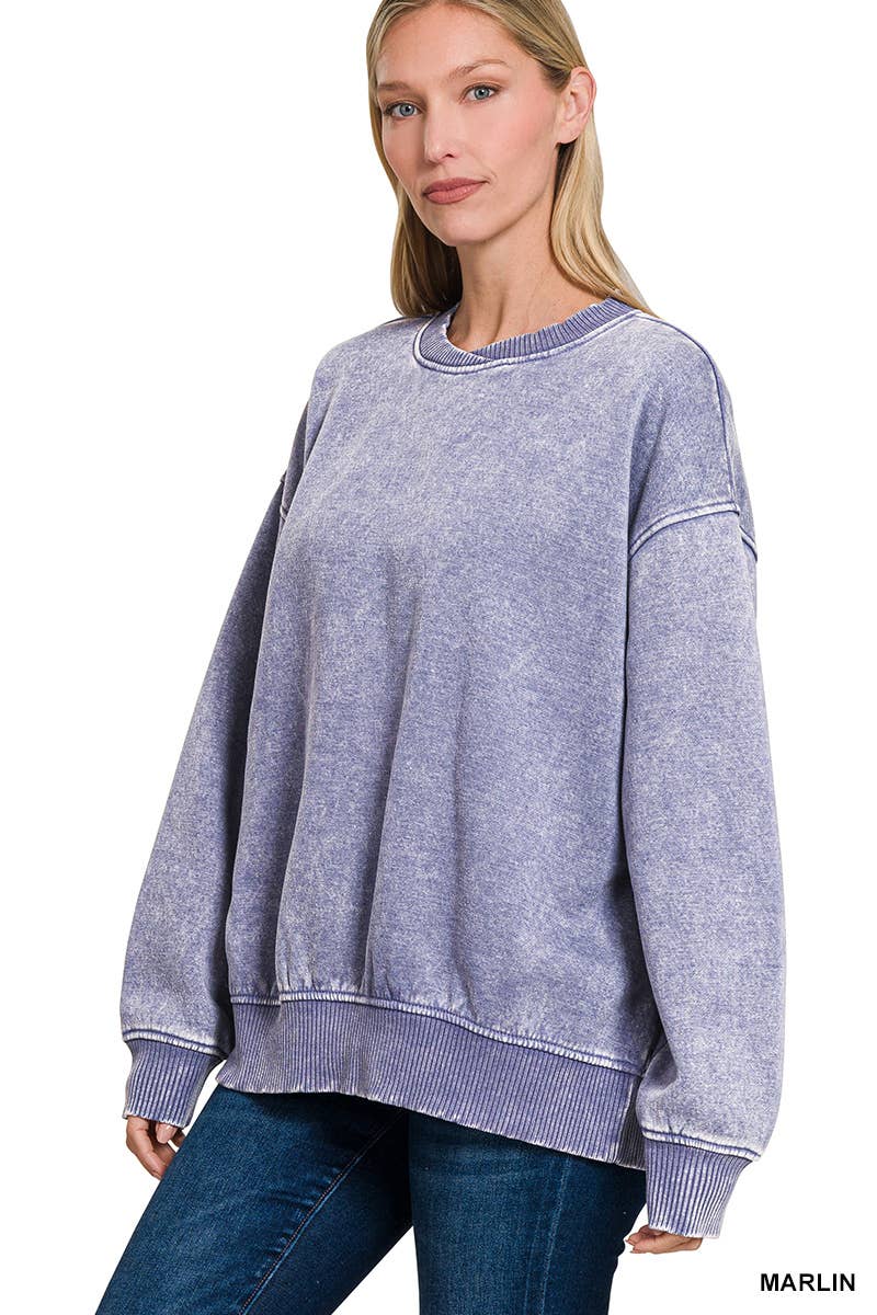 42POPS - Wholesale Sweatshirt - Women's - Acid Wash Fleece Oversized Pullover26