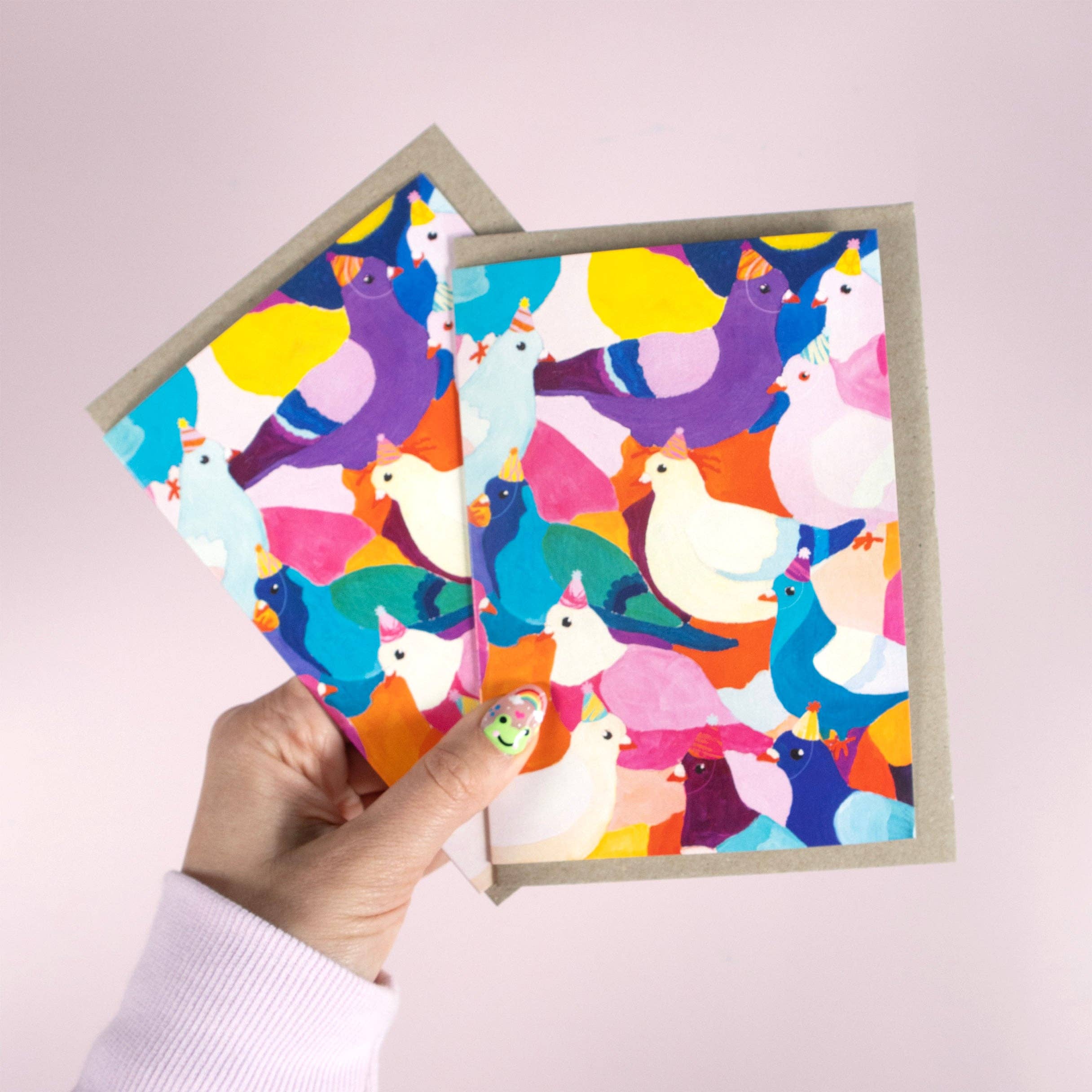 Julia Ockert - Wholesale Everyday greeting card - Party Hat Pigeons Greeting Card3