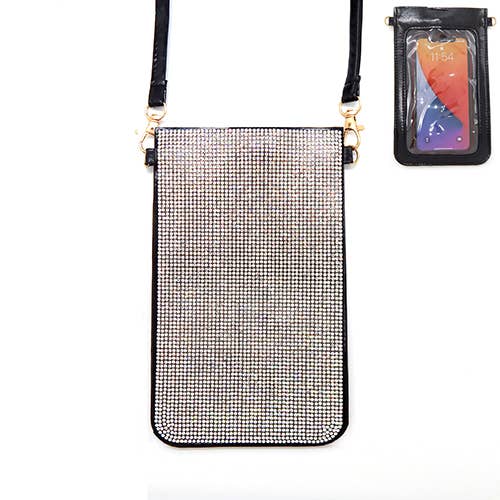 SP Sophia Collection - Wholesale Crossbody Bag - Women's - Rhinestone Crystal Studded Crossbody Cellphone Bag w/ Strap4