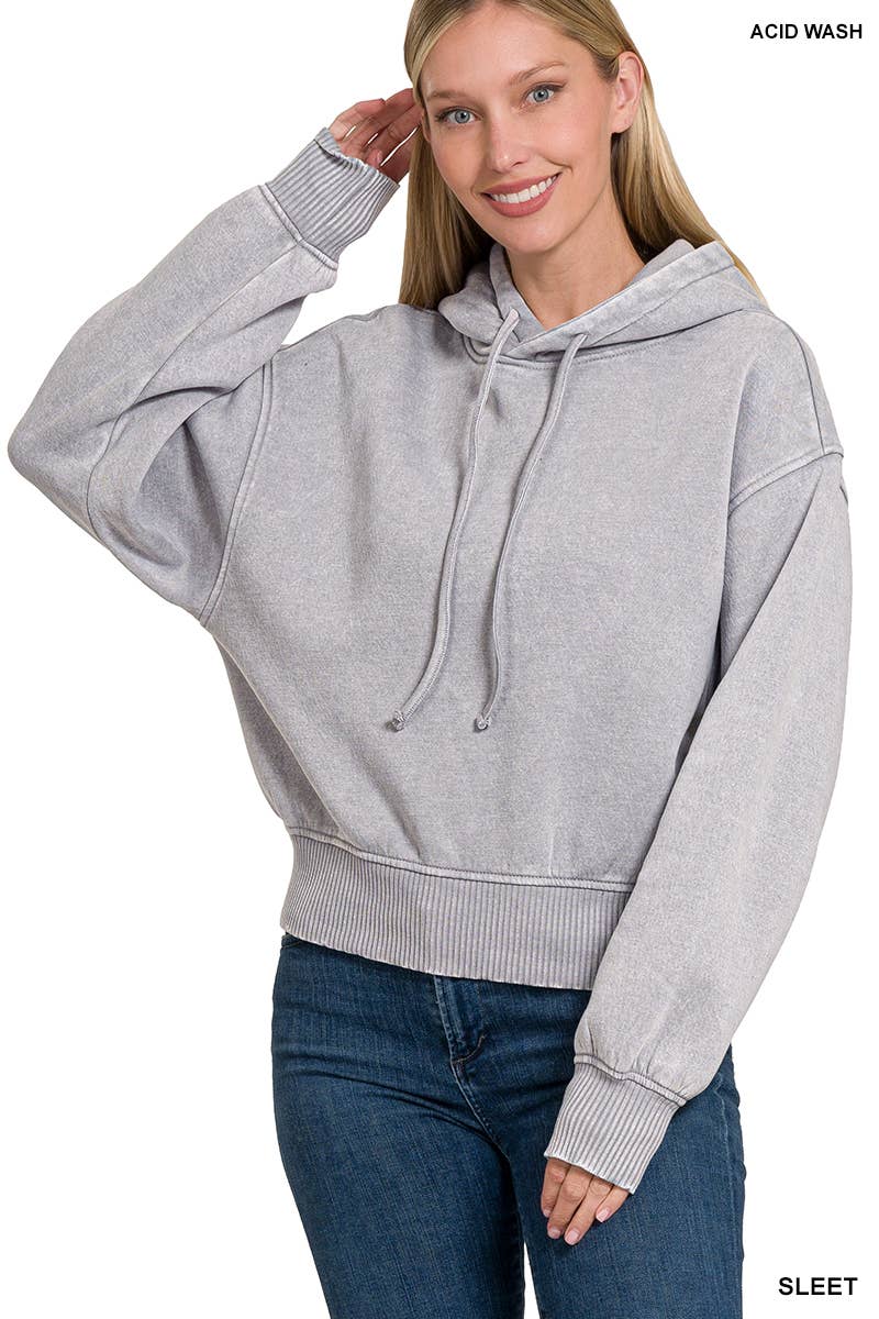 Vanilla Monkey – wholesale Hoodie - Dam – Acid Wash Fleece Cropped Hoodie7