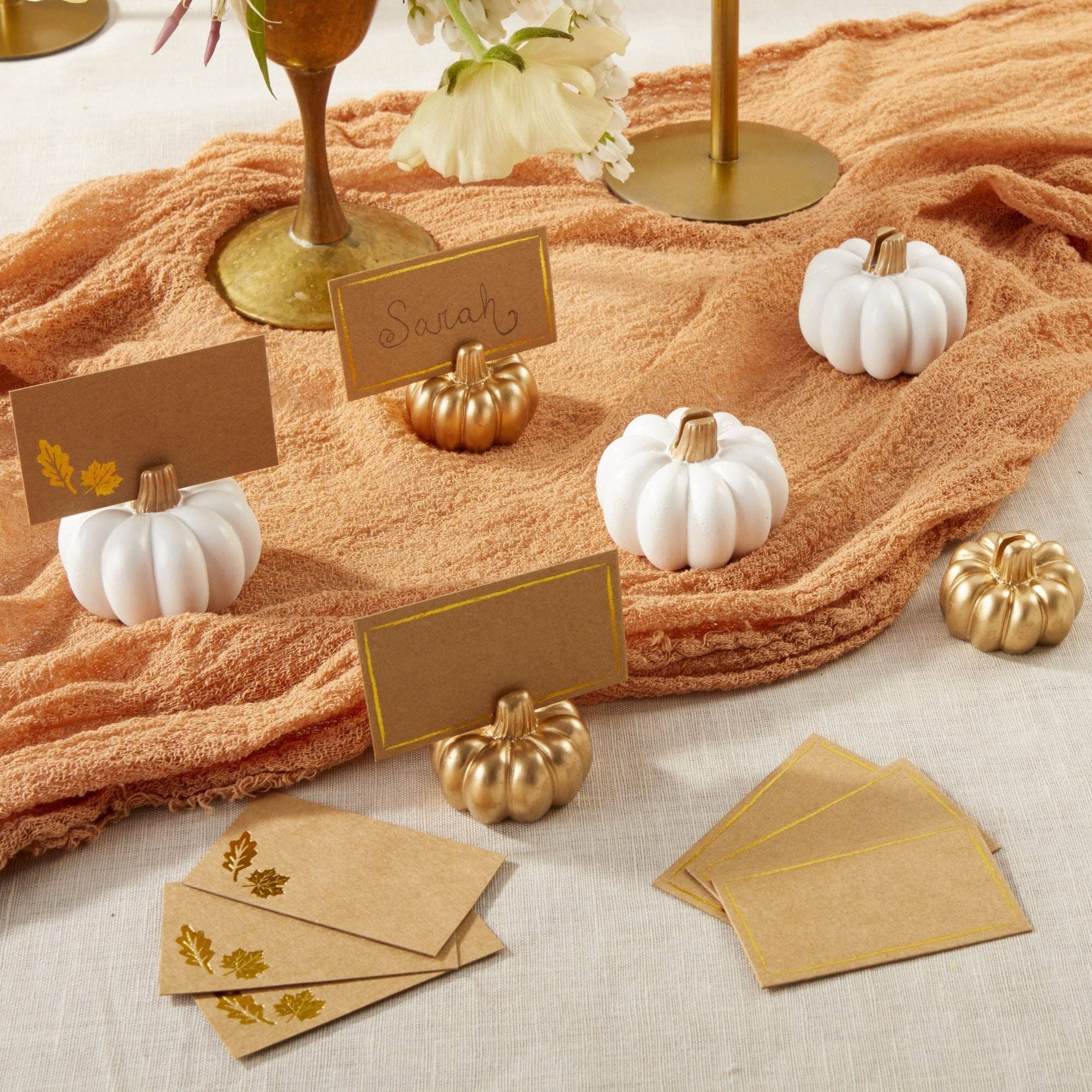 Kate Aspen - Wholesale Place Card / Place Holder - White Pumpkin Place Card Holder (Set of 6)10
