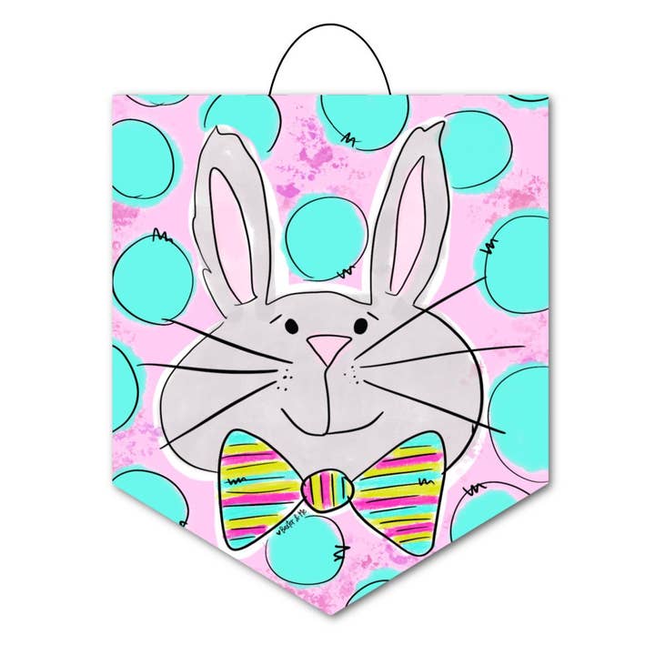 Baxter & Me - Wholesale Door Hanger - Bowtie Bunny Door Hanger