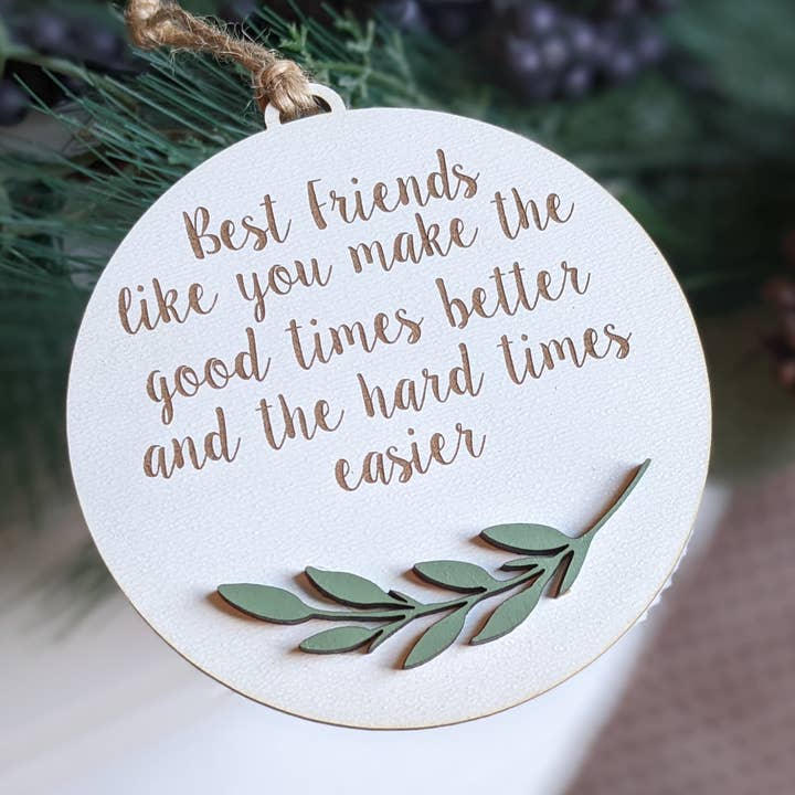 BEST FRIEND ORNAMENT for wholesale by Richer Design Co.