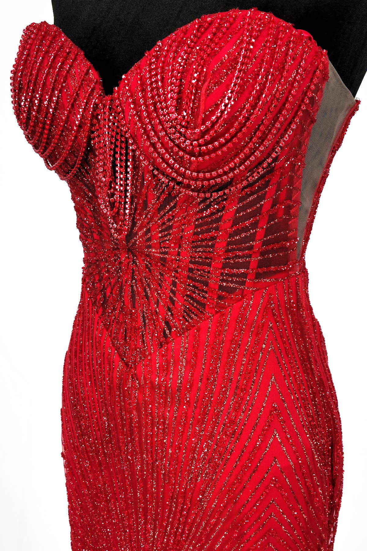 Chicas - Wholesale Gown - Women's - Long sparkling mermaid dress with hanging jewels CF0019