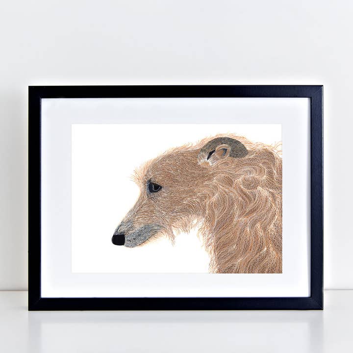 Lurcher Art Print voor wholesale door Bird the Artist