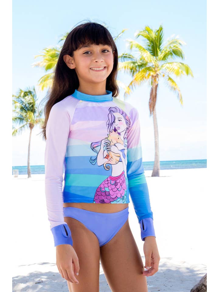 Limeapple - Vendita all'ingrosso Set da rashguard - Bambini - Estina - Costume da bagno Mermaid Rash Guard