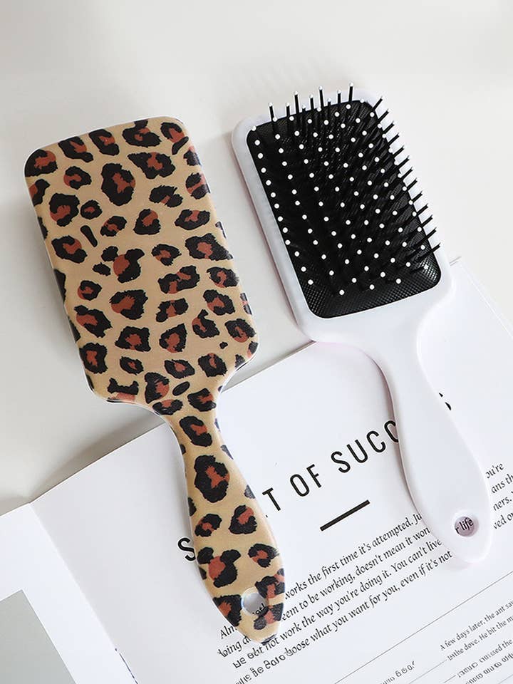 Leopard Print Large Detangle Paddle Air Cushion Comb for wholesale by 1 the Woman