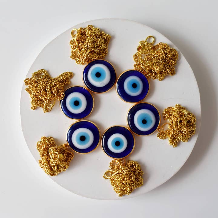 Soothing Crystals – Engroshandel Halskæde med vedhæng – Evil Eye vedhæng halskæde charme | Galvaniseret guld charme
