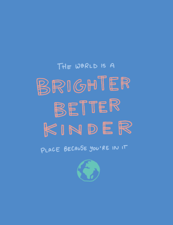 Good Letters Design - Wholesale Birthday Card - Better Brighter Kinder World Card2