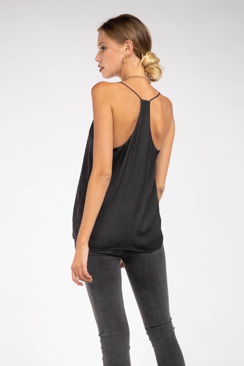 Naked Zebra – Top interior – Mulher por atacado – Camisola de Cetim com Costas de Nadador - TF7