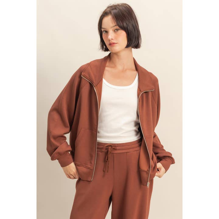 HYFVE - Wholesale Jacket - Women's - Double Knit High Neck Long Sleeve Zippered Jacket15