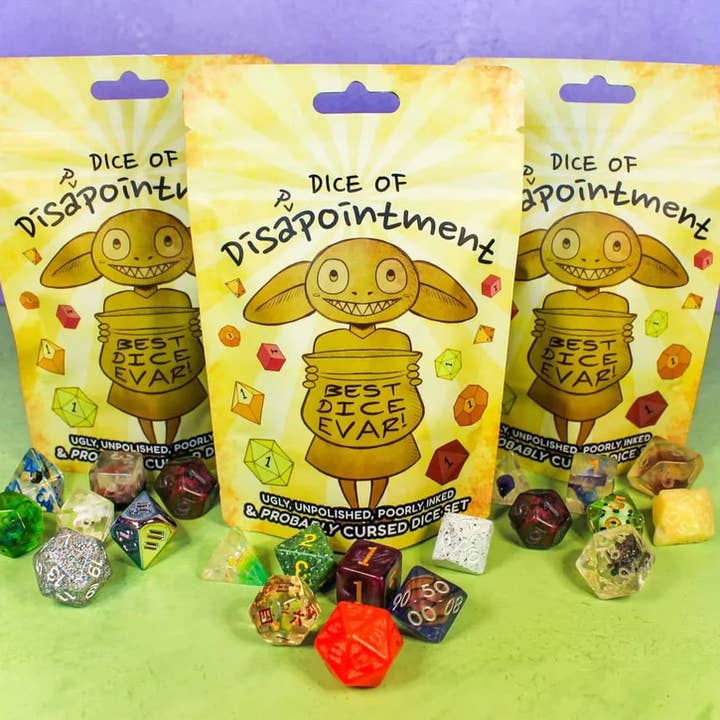 Dados da Decepção - Dados de DnD Engraçados por atacado de Mystery Dice Goblin