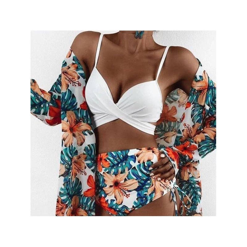 Ekartini - Wholesale Two Piece Swimsuit - Women's - Printed Sunscreen Beach Steel Brace Swimsuit Three Piece Set3