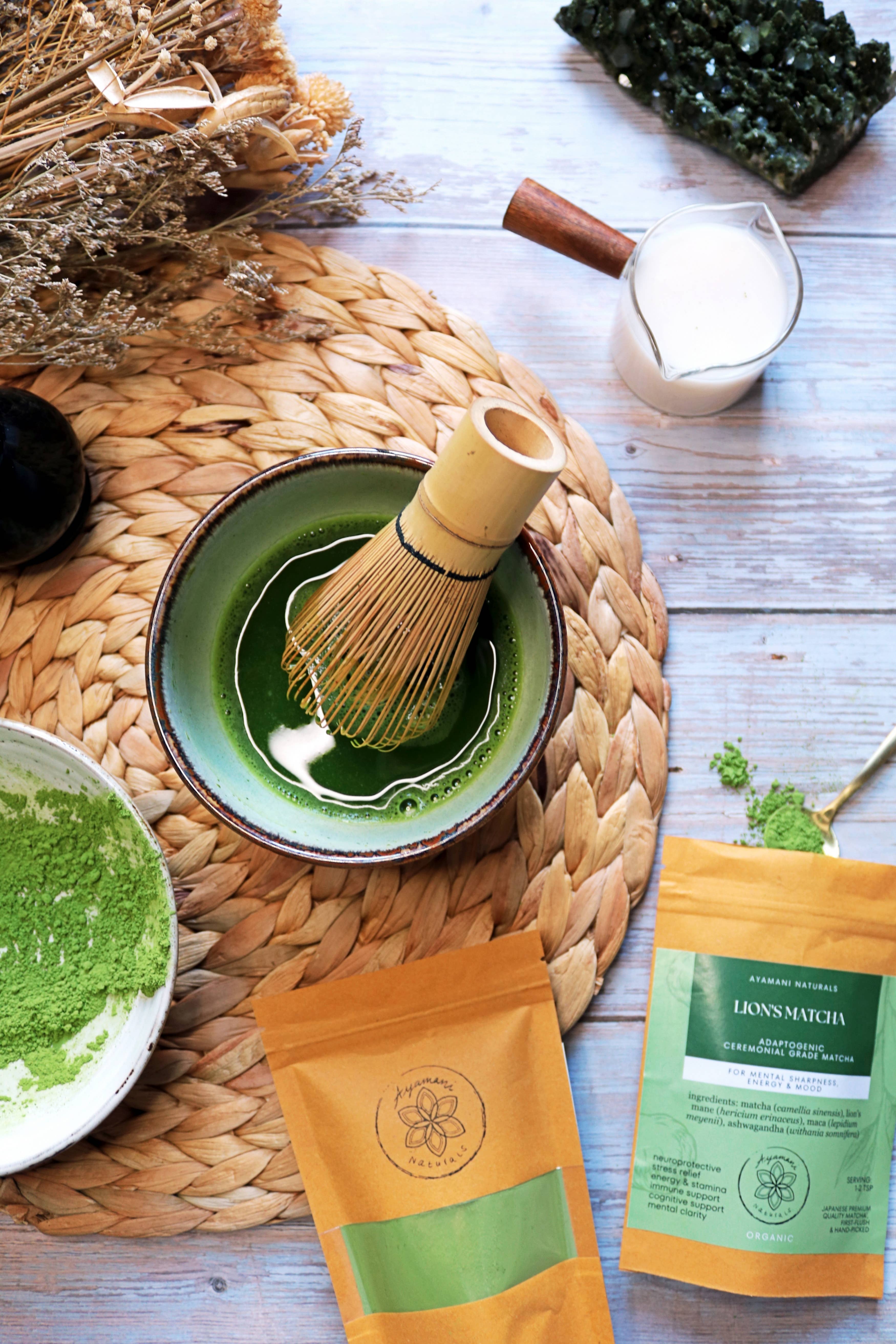 Ayamani Naturals - Wholesale Health/Detox Tea - LION'S MATCHA | Ceremonial Japanese Matcha with Lion's Mane2