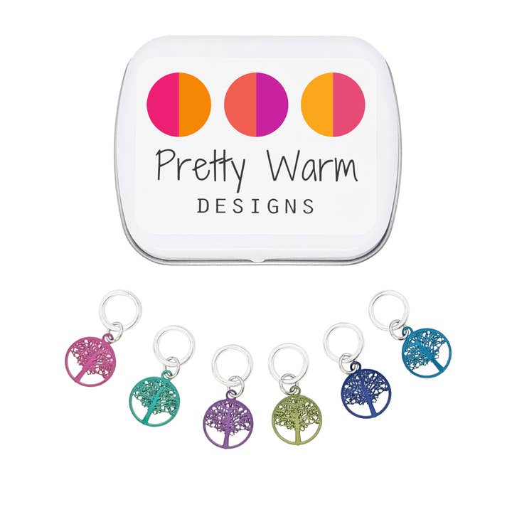 Tree of Life Stitch Markers - Set of 6 for wholesale by Pretty Warm Designs