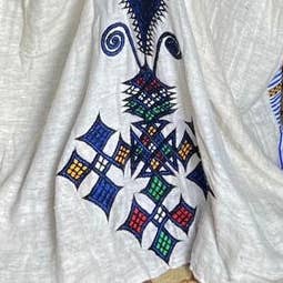 Deseta Design - Wholesale Scarf - Unisex - Ethiopian Style Embroidered Motif (Tilf) Printed Silk Scarf6