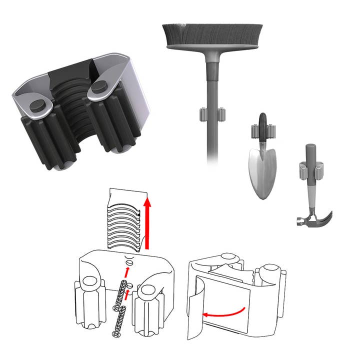 Appendiscopa Scopì; 1 Inox -NERO- Blister da 1 pz per la vendita all'ingrosso da parte di Idea Casa