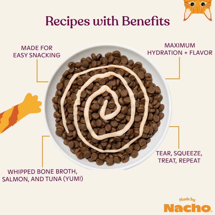 Made By Nacho - Wholesale Pet Treats - Cat - Lickable Mousse Treats Salmon & Tuna Recipe - 12ct3