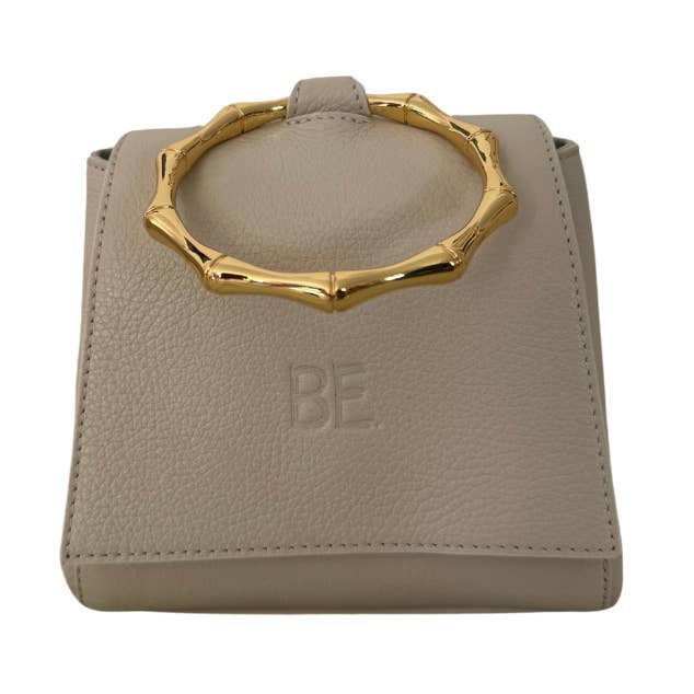 Carrie beige leren handtas voor wholesale door BE.