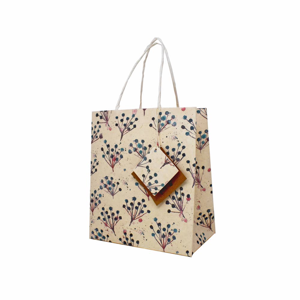 Fair to Trade Ltd - Wholesale Gift Bag - Handmade Lokta Recycled Paper Gift Bag Blue flowers0