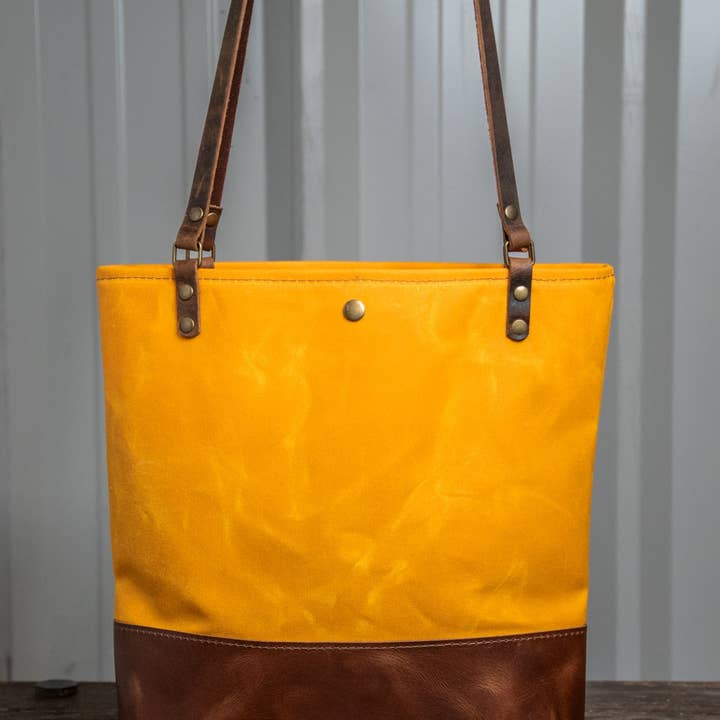 In Blue Handmade - Wholesale Tote bag – Women's - Essential Waxed Canvas and Leather Tote with Options5