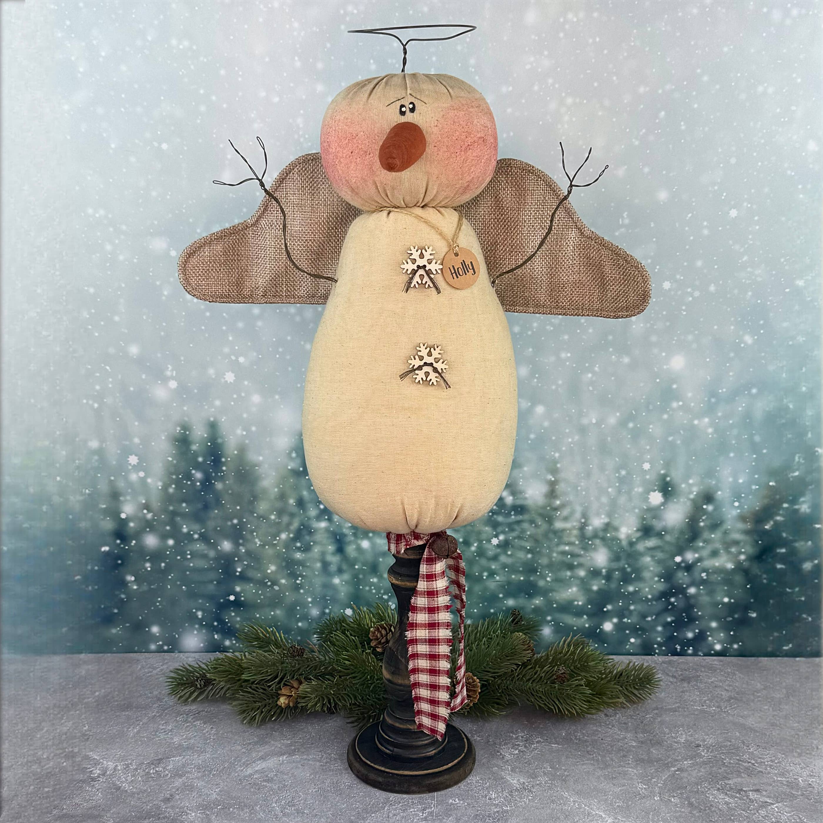 Honey and Me – wholesale Dekorativt bordsobjekt – Holly snöängeln på stor spindel0