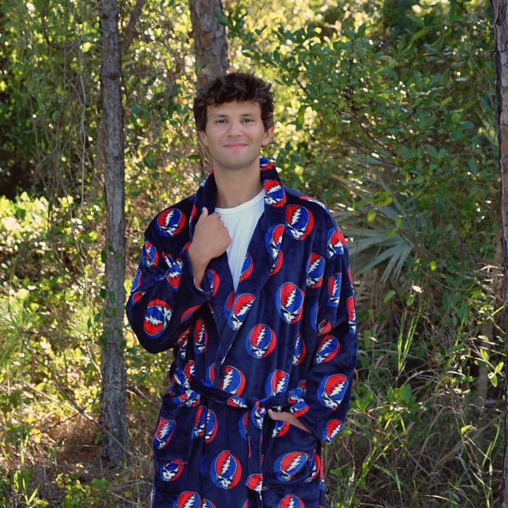 Grateful Dead Steal Your Face Navy Robe for wholesale by Earth Ragz