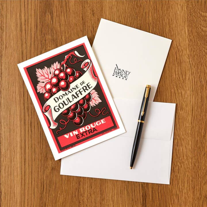 Found Image Press - Wholesale Stationery/Notecard Set - Greeting Card BV-95 Vin Rouge Label1