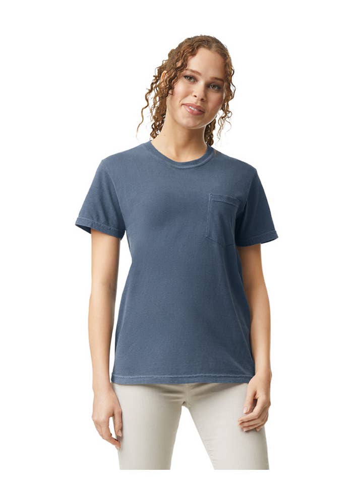 Total Apparel - Wholesale T-Shirt - Unisex - Comfort Colors Garment-Dyed Pocket Blank T-Shirt | 6030CC19