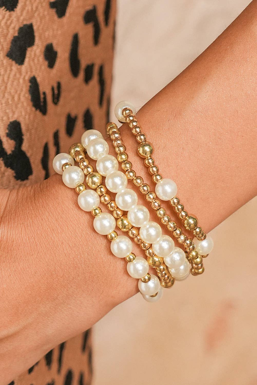 Gold Cross Pearls Decor Multi Layer Bracelets for wholesale on Faire3