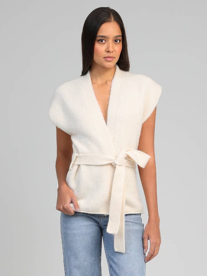 GILET LOUNINI ecru pour la vente par An'ge