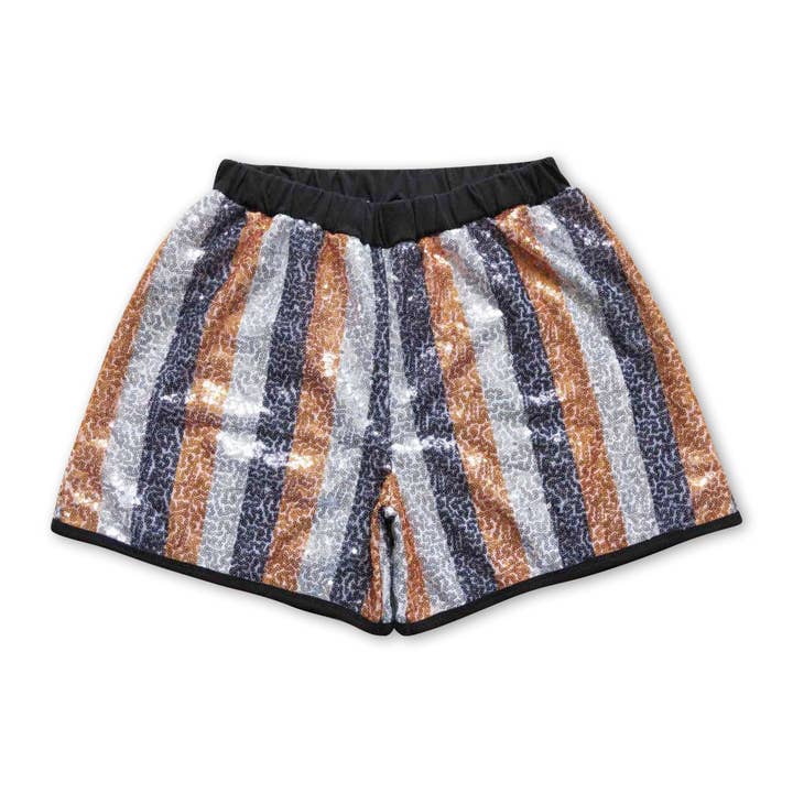 Black gold silver adult sequin shorts for wholesale by Yawoo Garments