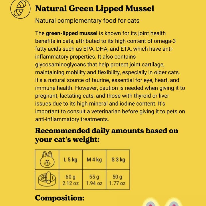 Canumi - Vendita all'ingrosso Integratore per animali domestici - Gatti - Mitili dalle labbra verdi per gatti5