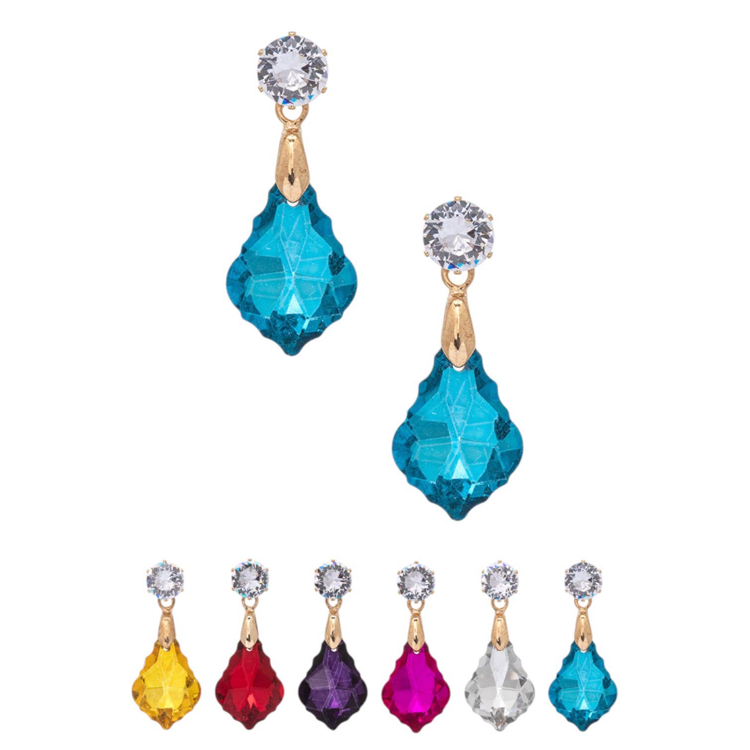 LA Jewelry Plaza - Venta al por mayor Juegos de joyas - Juego de Pendientes de Piedra en Forma de Lágrima0