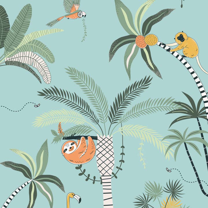 Carta da parati JUNGLE FUN - Carta da parati per cameretta per la vendita all'ingrosso da parte di Walloha