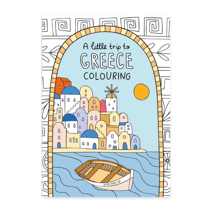 A Little Trip to: Greece Colouring Book for wholesale by Sophie Doodle Art