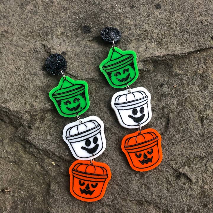 Halloween McDonald’s Boo Bucket Dangle Earrings for wholesale by The Foxy Hipster