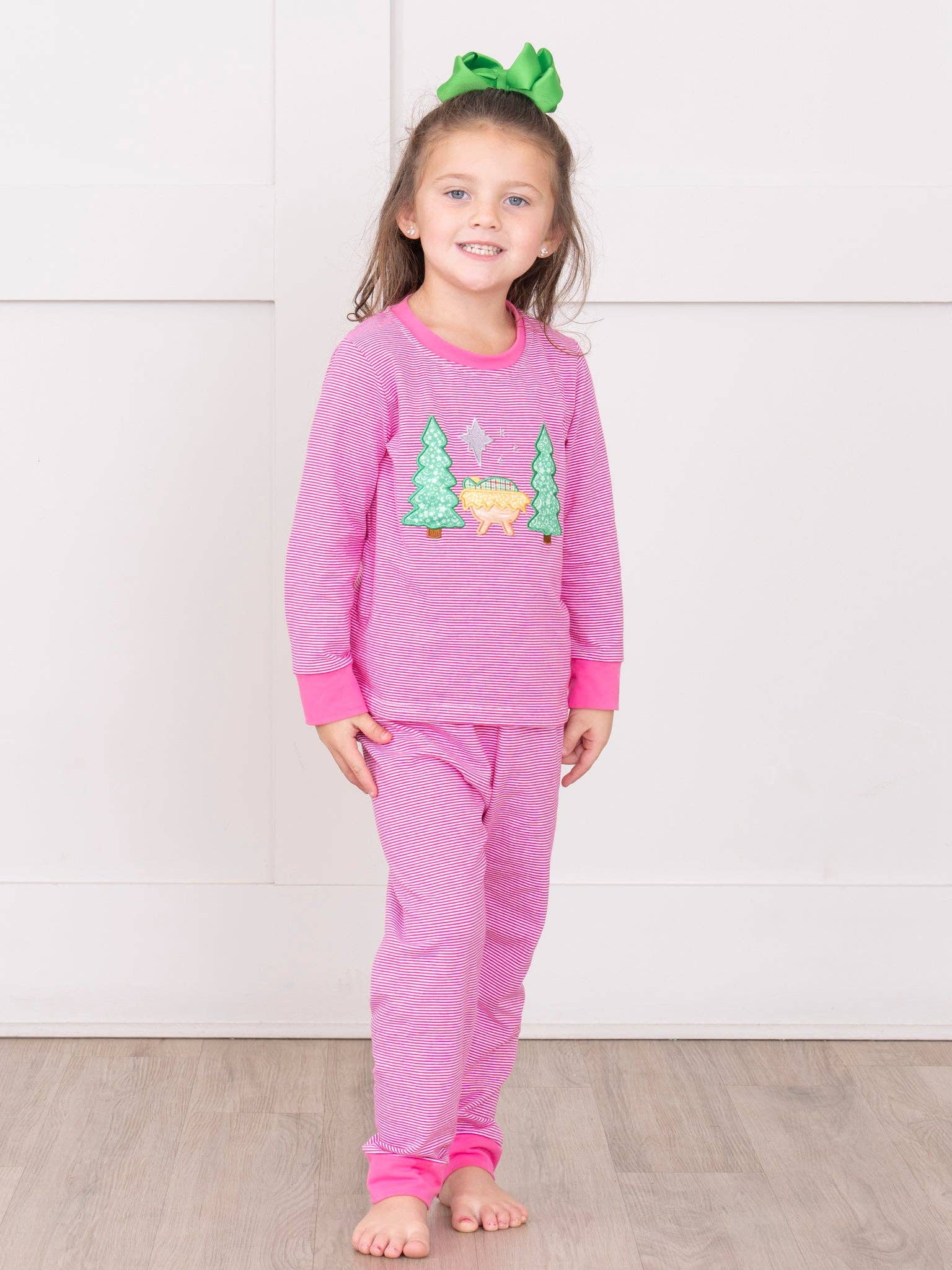 Marie Nicole Clothing - Wholesale Sleepwear Set - Kids - Sleepin' in the Manger Embroidered Pajamas - Girls2