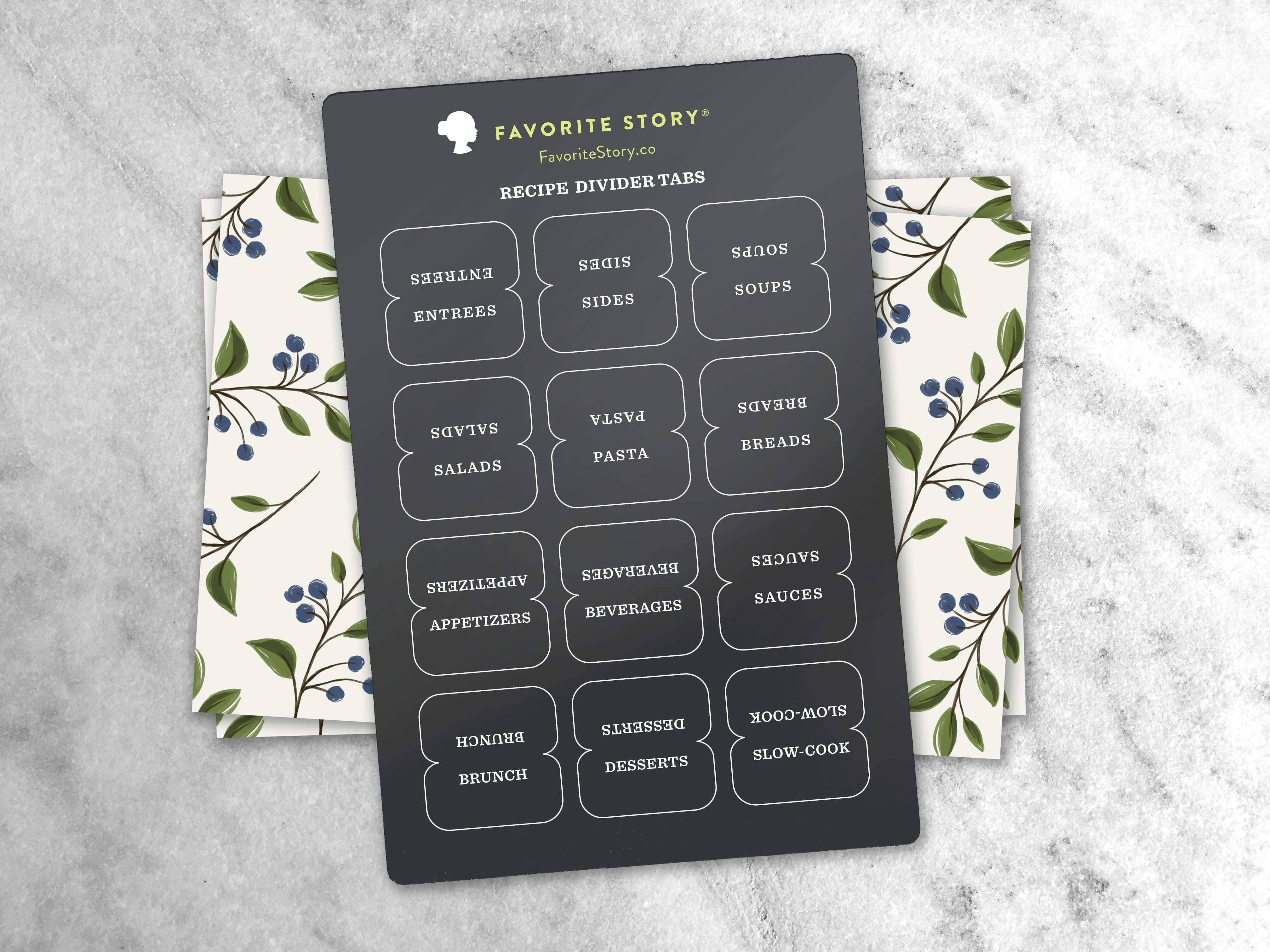Favorite Story - Wholesale Recipe Card - Recipe Card Dividers & Tabs2