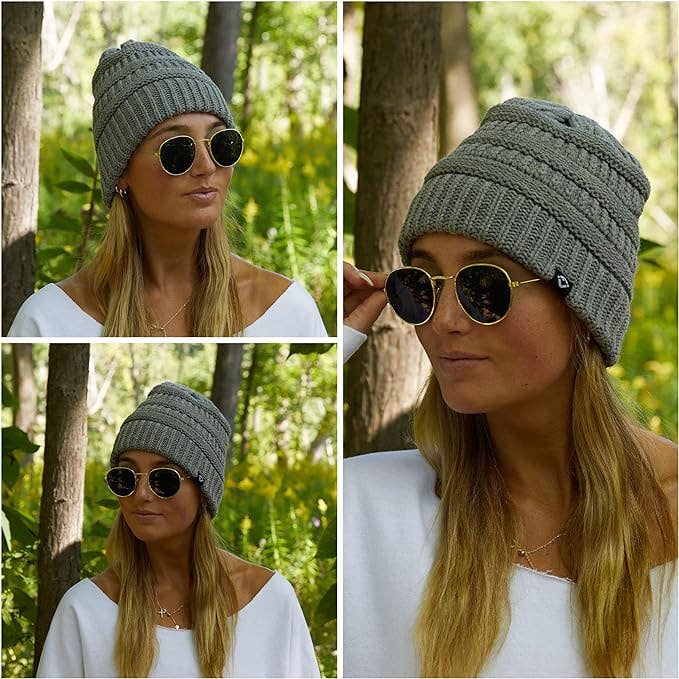 Funky Junque - Wholesale Beanie - Women's - FJ Satin Lined Solid Ribbed Beanie - Light Grey3