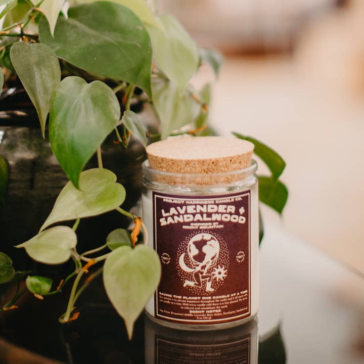 Project Happiness Candle Co. - Wholesale Jar/Filled Candle - Lavender and Sandalwood Soy Candle - Rocky Mountain 11oz5
