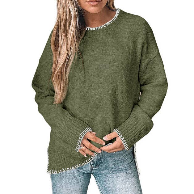 safistyle - Wholesale Knit Sweater - Women's - Women’s Round Neck Casual Knitted Sweater5