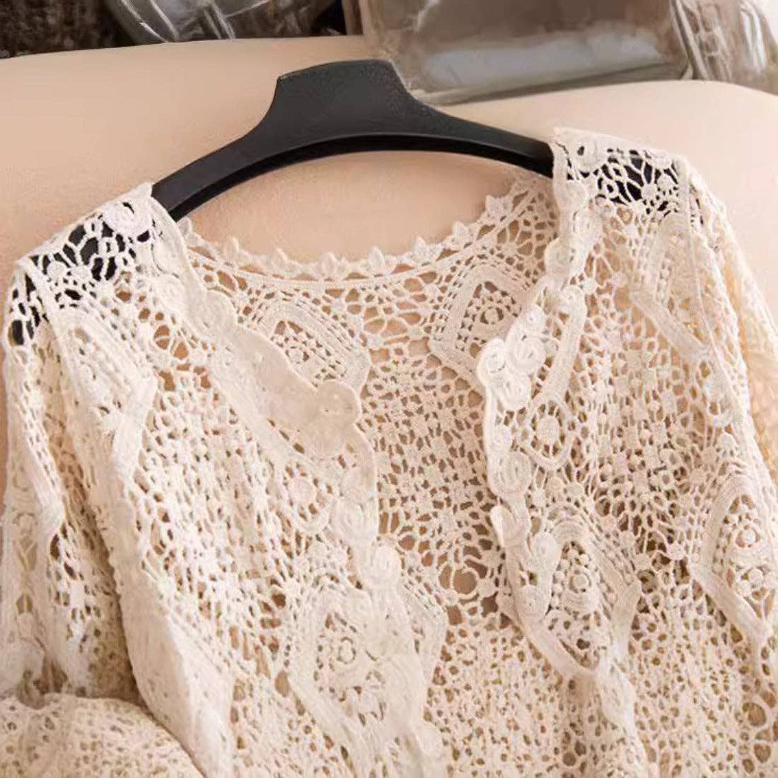 Funkyrel® Atzbranding Limited - Vendita all'ingrosso Cardigan - Donna - Crosa - Cardigan a Maglia Vuota con Scialle4