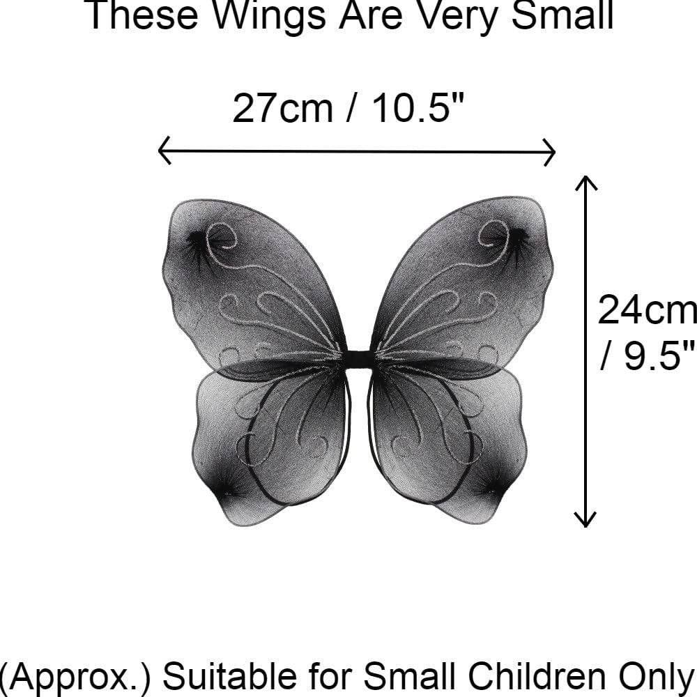 Topkids Accessories – wholesale Costume – Child – Angel Wings Fairy Butterfly Pixie Tinkerbell Fancy Dress Outfit Girls Dressing Up Costume Baby Toddler Kids Childs Small Tiny Mini Toy Fairywings Set Glitter44