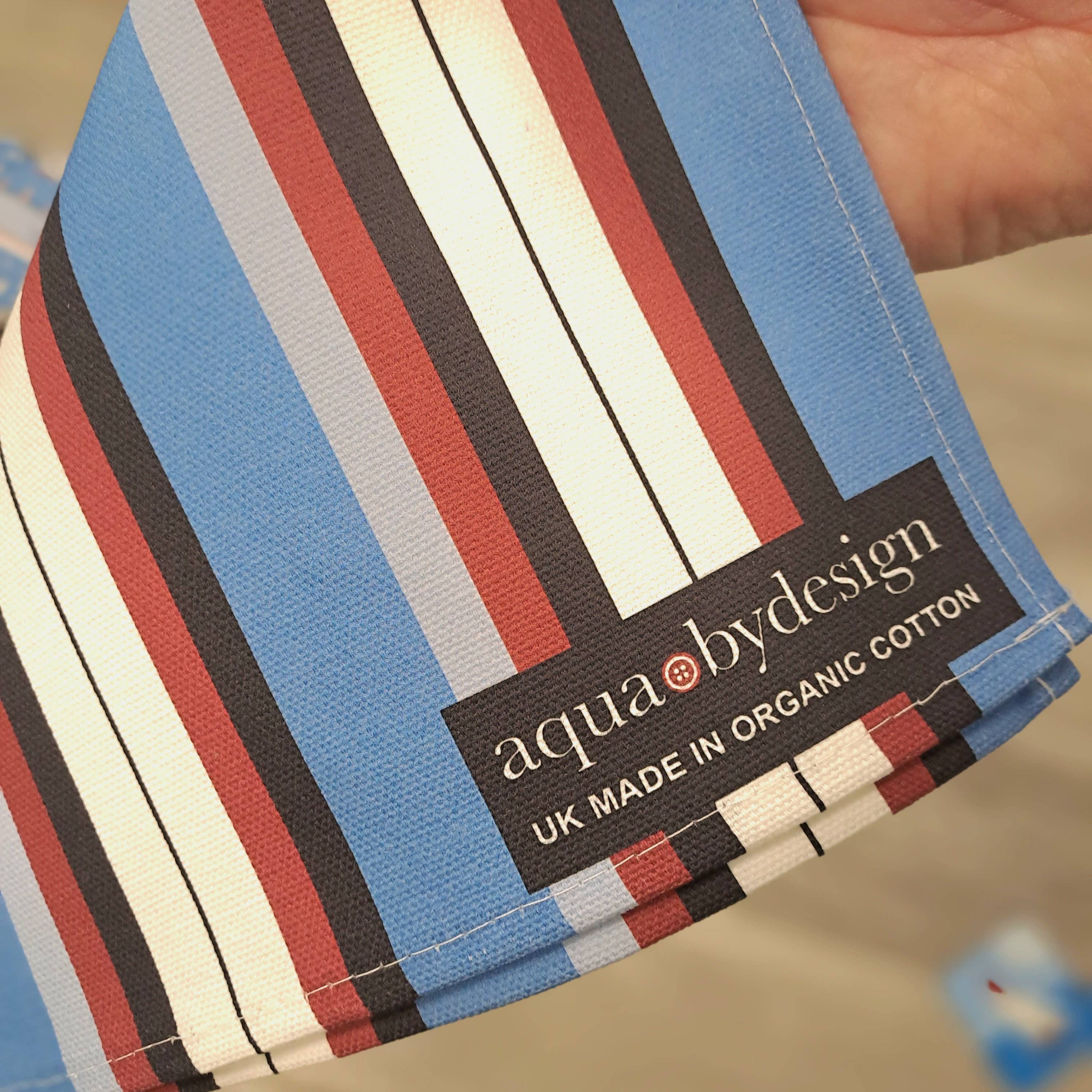 Aqua by Design - Wholesale Tea Towel - Tea Towel, Nautical Blue Stripe Design, Organic Cotton.2