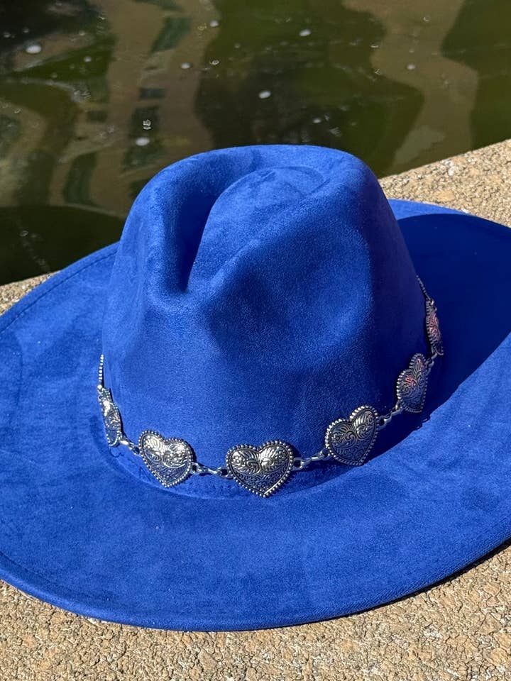 Heartbeat Suede Wide Brim Fedora Hat - Vegan Suede, Adjustable Straps, 10cm Brim, 12cm Height, Unisex Fashion Accessory for wholesale by Accessorizmee