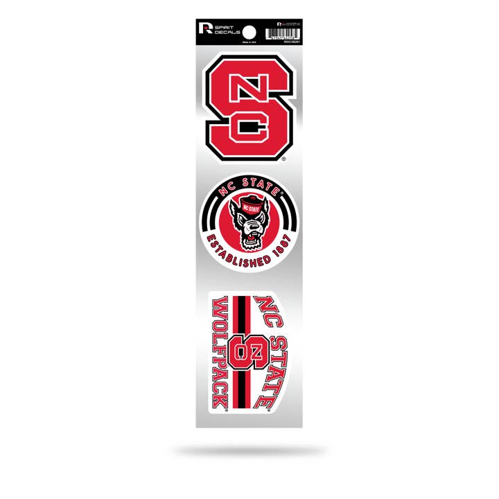 Rico Industries - Wholesale Sticker - NCAA North Carolina St Wolfpack 3-Piece Spirit Decals
