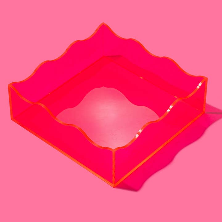 Wavy Acrylic Tray - Square - Hot Pink for wholesale by Taylor Elliott Designs