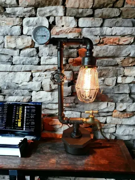 Mr. Willies Lighting - Wholesale Accent/Desk Lamp - Industrial Retro Lamp on Bushing Base with Valve On/Off4